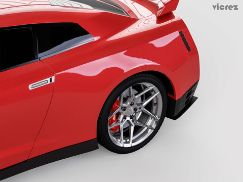 2007-2016 Nissan GTR R35 LV Rear Bumper Side Splitters