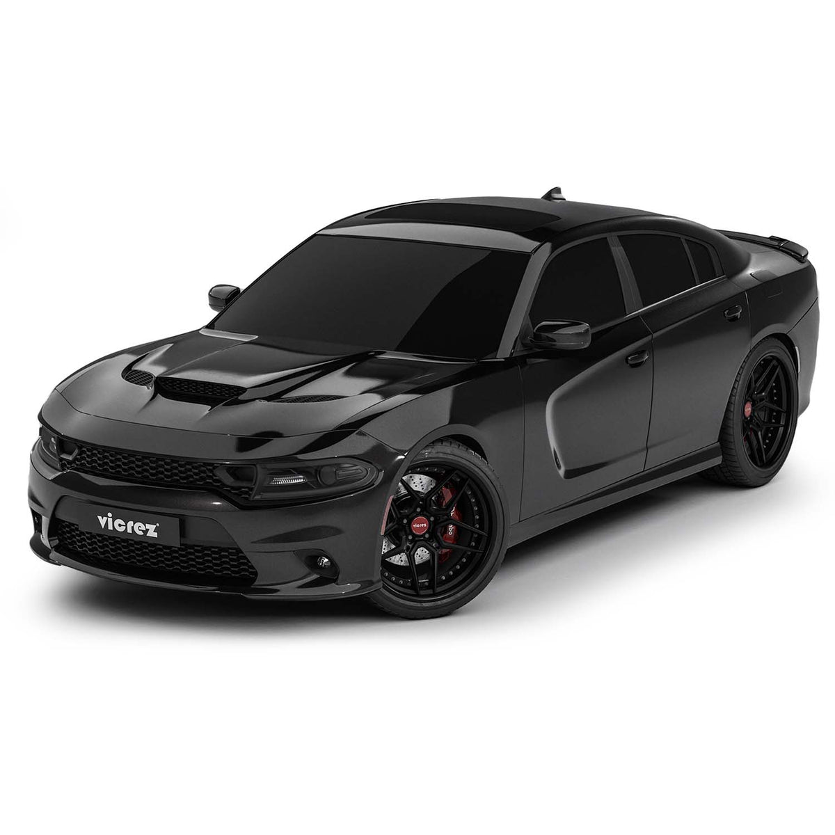 2015-2023 Dodge Charger Hellcat Style Aluminum Hood w/ Vent Scoop - view 10