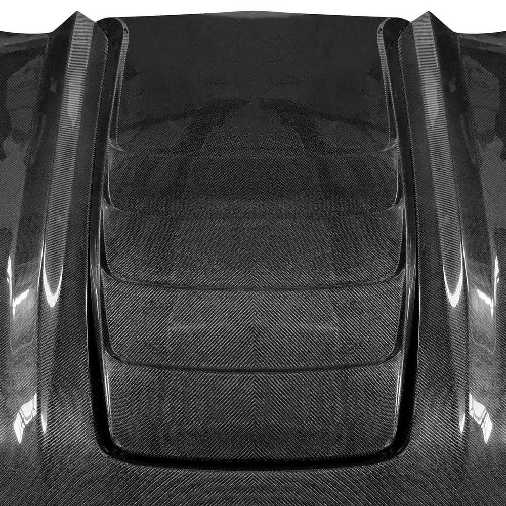 2018-2023 Ford Mustang V6R Style Hood, Carbon Fiber - view 3