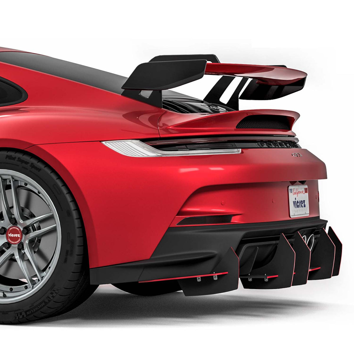 2022-2026 Porsche 911 GT3 Uruzo Style Rear Diffuser - view 7