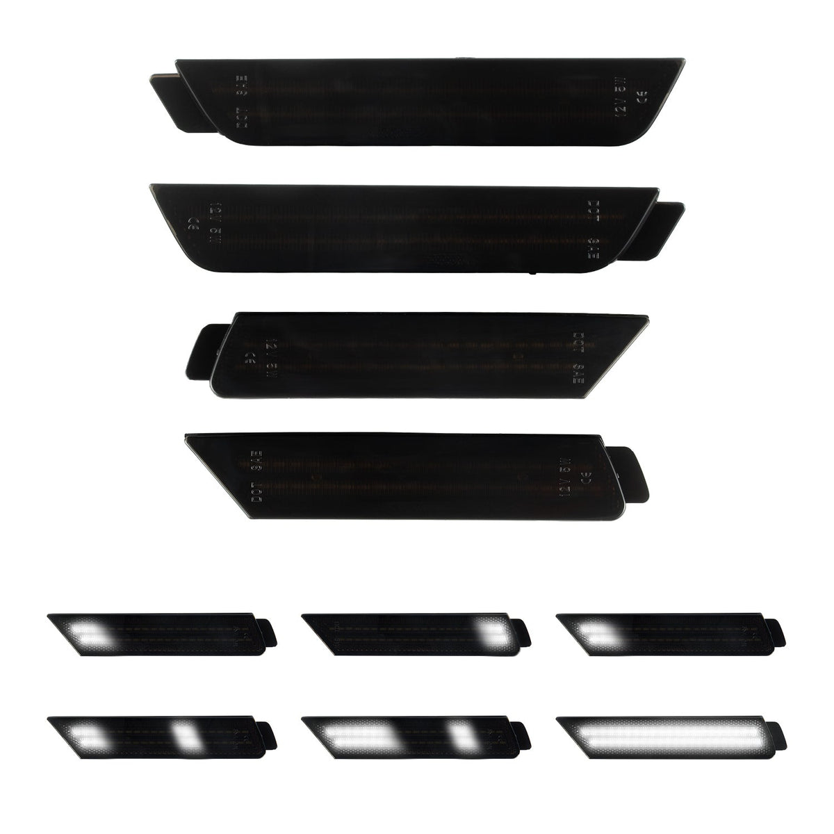 2010-2015 Camaro Smoke Lens White Dynamic Animation LED Side Markers Set