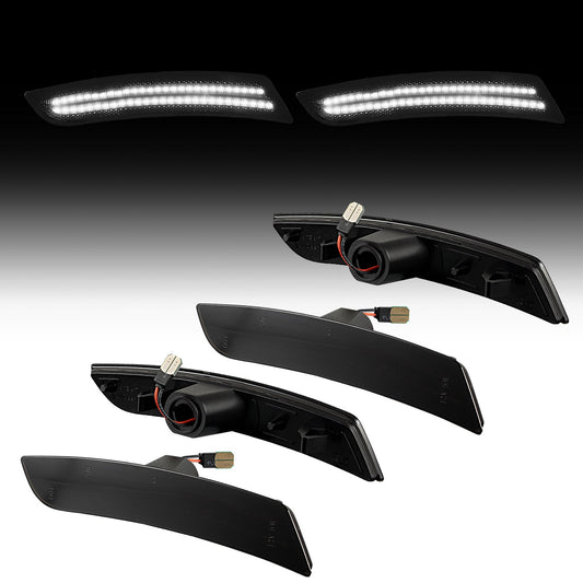 2016-2025 Chevrolet Camaro Smoked White LED Side Markers Set