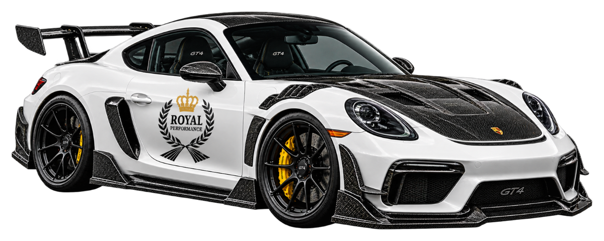 PORSCHE CAYMAN GT4 carbon fiber parts by Royal Performance