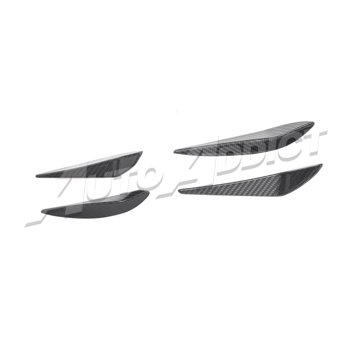 2021-2026 BMW G82 G83 M4 Dry Gloss Double Sided Carbon Fiber Front Bumper Canards 4pcs