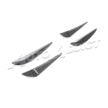 2021-2026 BMW G82 G83 M4 Dry Gloss Double Sided Carbon Fiber Front Bumper Canards 4pcs