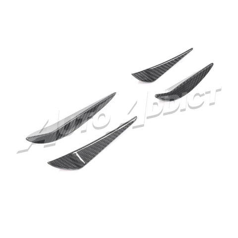 2021-2026 BMW G82 G83 M4 Dry Gloss Double Sided Carbon Fiber Front Bumper Canards 4pcs