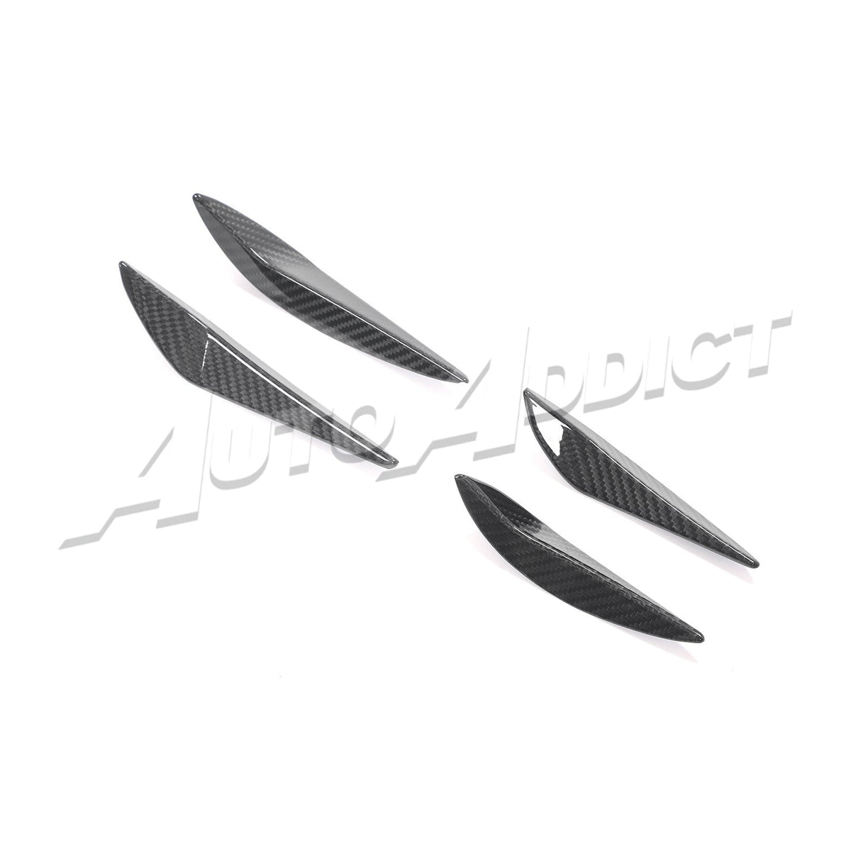 2021-2026 BMW G82 G83 M4 Dry Gloss Double Sided Carbon Fiber Front Bumper Canards 4pcs