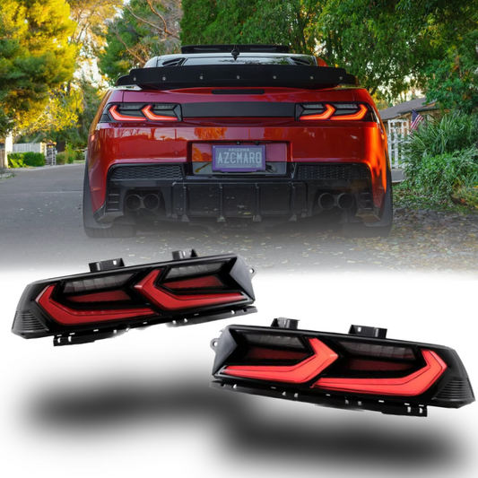 2014-2015 Camaro Velox LED Taillights, Gloss Black Red Lens
