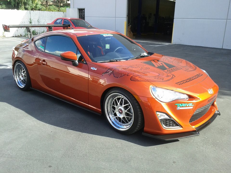 GT-250 Carbon Fiber Adjustable Wing w. 11" Pedestals Set - 2013-2020 Scion FRS / Toyota GT86/ Subaru BRZ