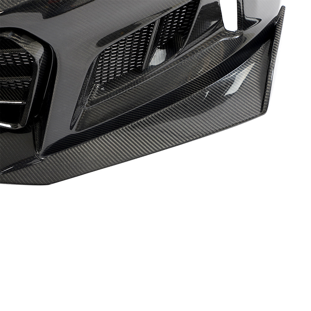 2017-2025 Chevy Camaro ZL1 Black Panther 1PC Full Gloss Carbon Fiber Track Package Front Bumper Conversion