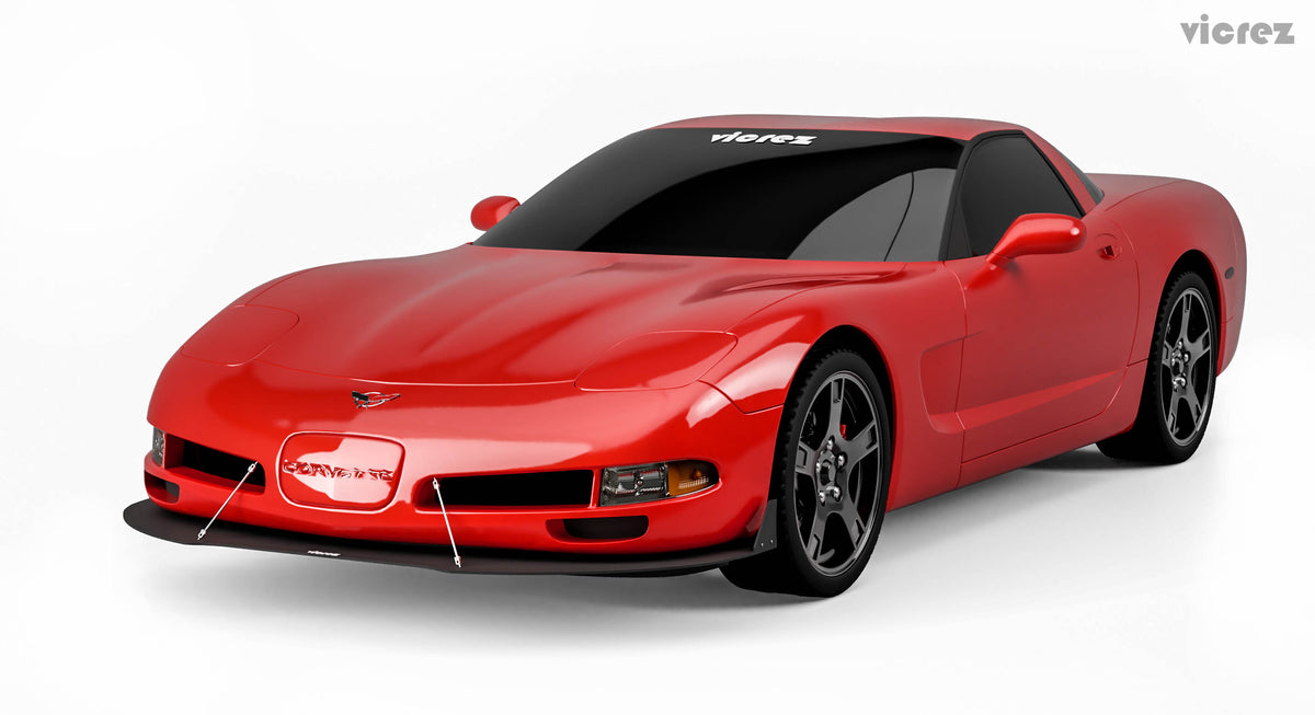 1997-2004 Corvette C5 Front Bumper Lip Splitter, 3-Piece ABS - view 3