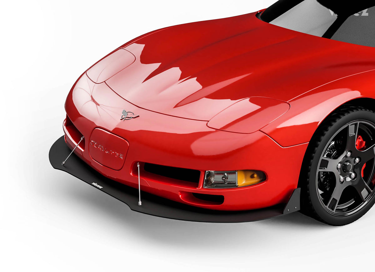 1997-2004 Corvette C5 Front Bumper Lip Splitter, 3-Piece ABS - view 4