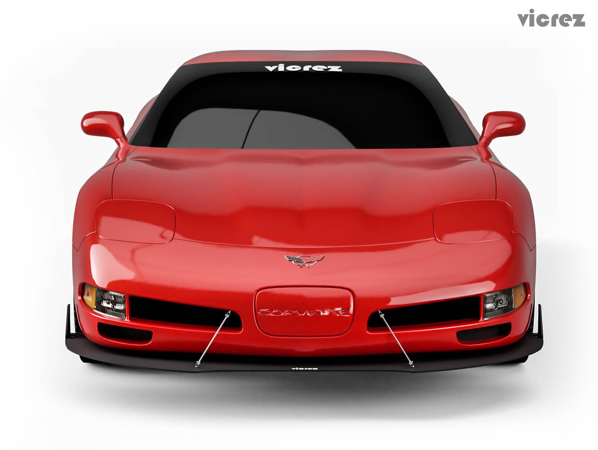 1997-2004 Corvette C5 Front Bumper Lip Splitter, 3-Piece ABS - view 5
