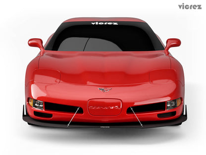 1997-2004 Corvette C5 Front Bumper Lip Splitter, 3-Piece ABS - view 5