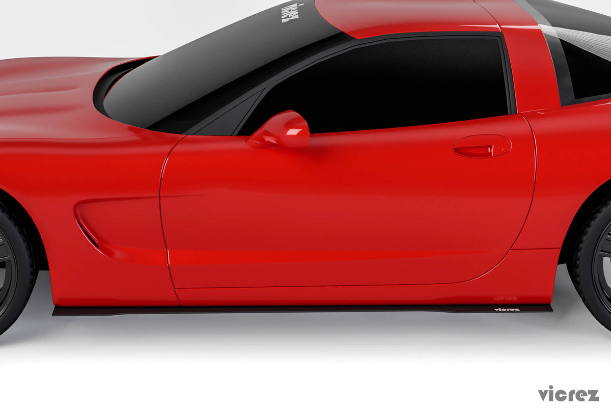 1997-2004 Corvette C5 Side Skirt Splitters, 2-Piece Design - view 4