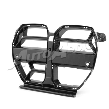 2021-2026 BMW G82 G83 M4 Dry Gloss Double Sided Carbon Fiber Lower Grill with ACC