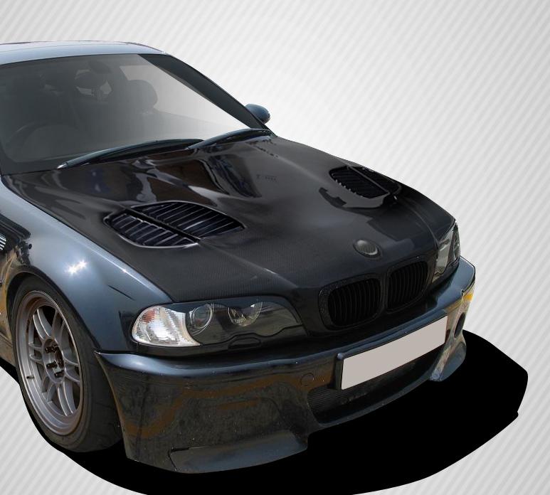 2000-2006 BMW 3 Series E46 2DR GTR Hood, Carbon Fiber - view 1
