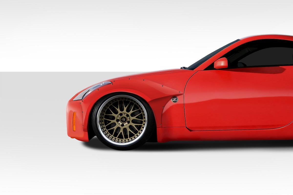 2003-2008 Nissan 350Z Z33 60mm Circuit Front Fender Flares, Fiberglass - view 1
