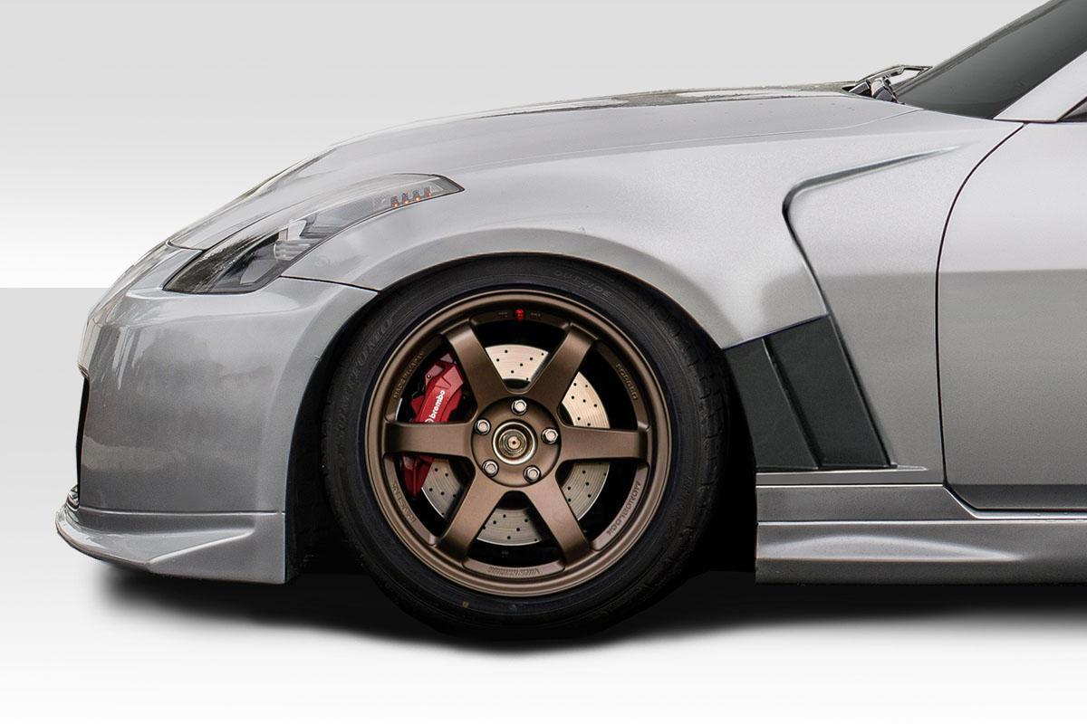2003-2008 Nissan 350Z Z33 AMS GT2 Front Fenders (+12mm), Fiberglass - view 1