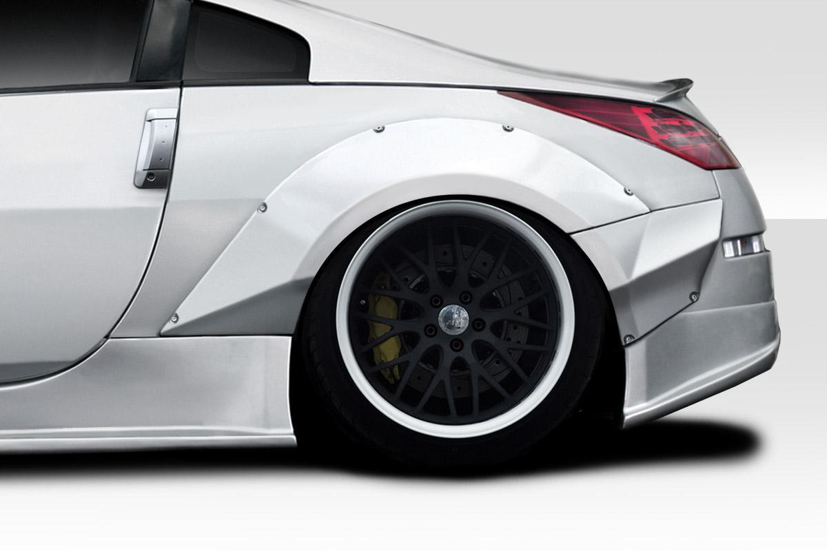 2003-2008 Nissan 350Z Z33 SDS Rear Fender Flares (+60mm), Fiberglass - view 1