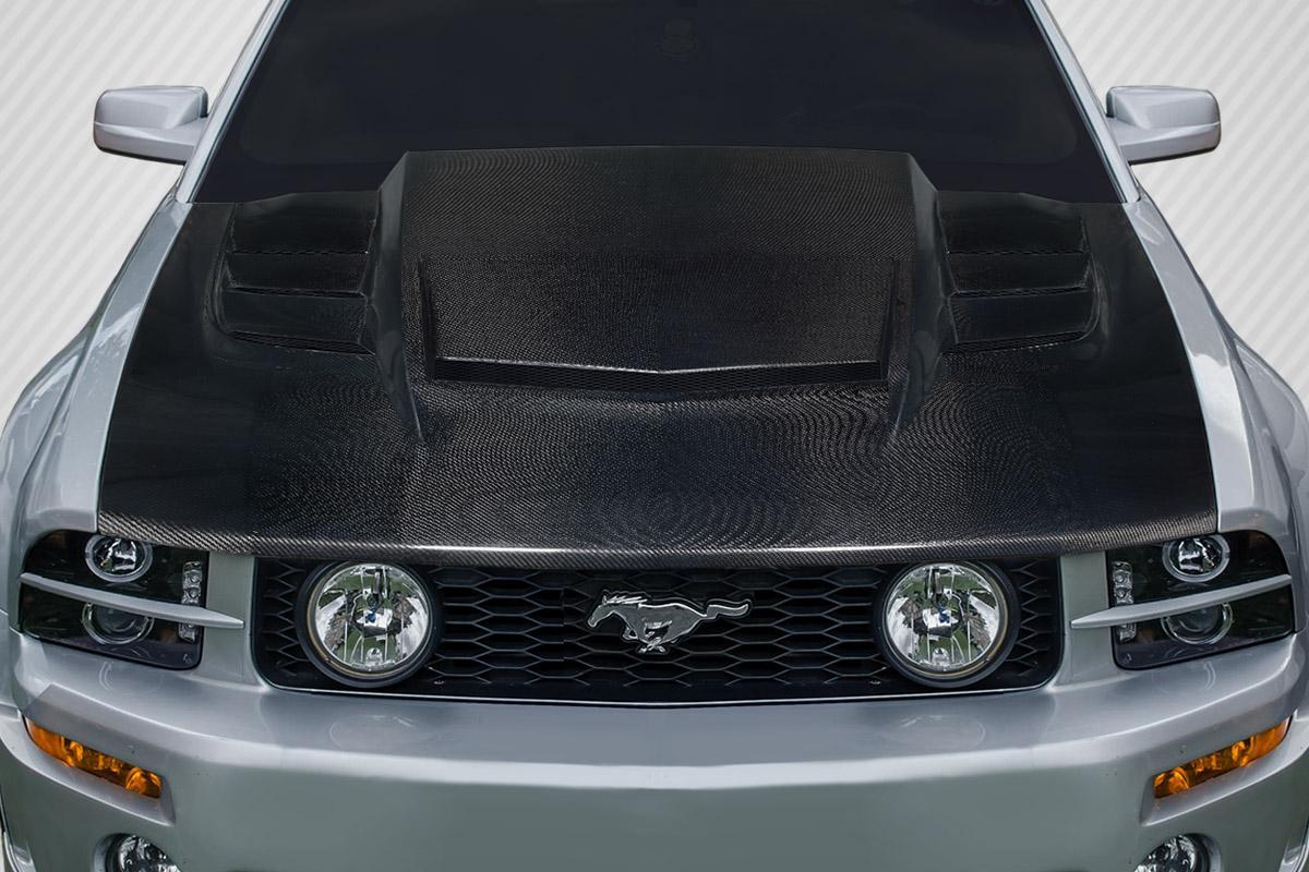 2005-2009 Ford Mustang Interceptor Hood, Carbon Fiber - view 1