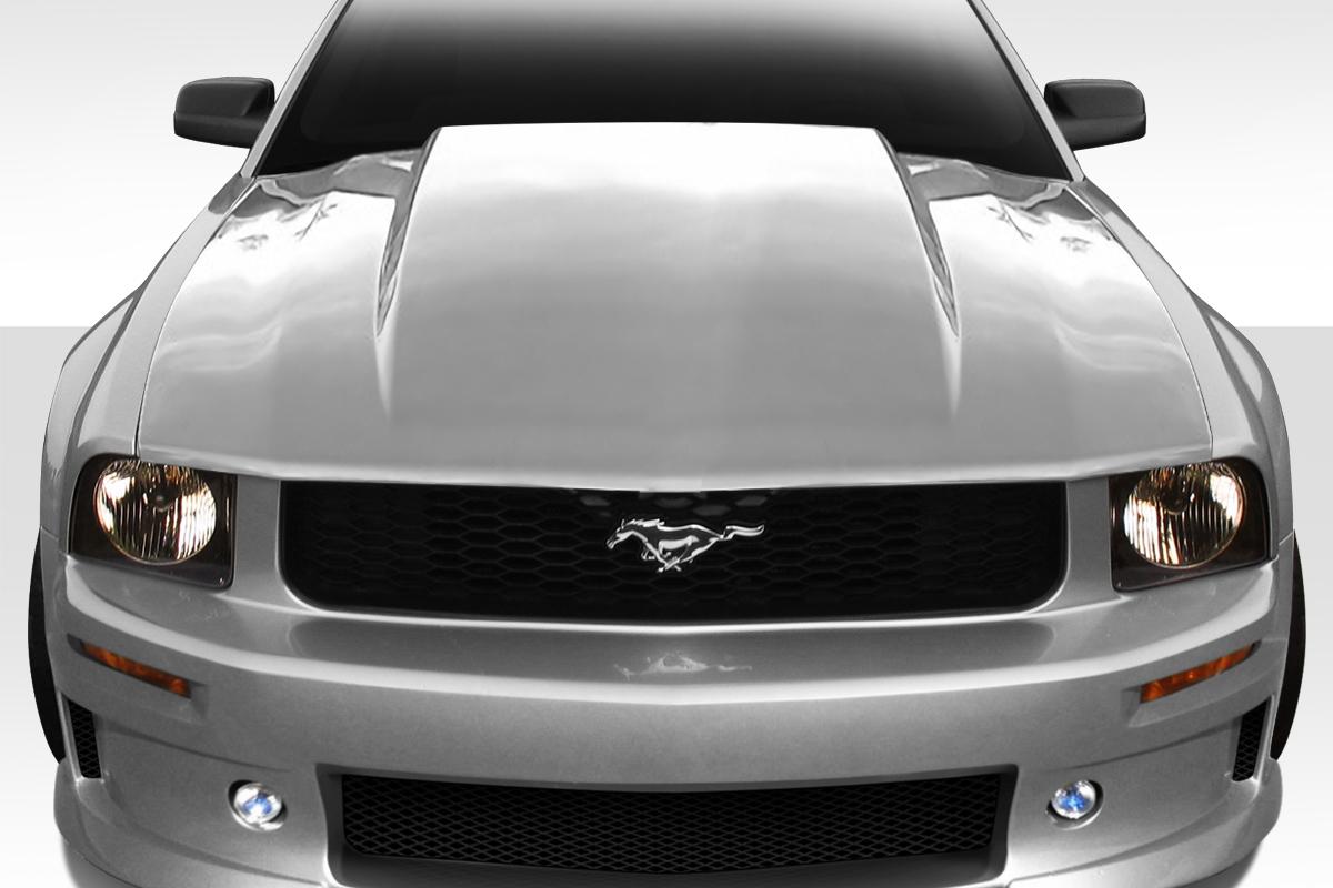 2005-2009 Ford Mustang 2.5 Inch Cowl Hood, Fiberglass - view 1