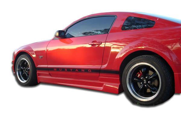 2005-2009 Ford Mustang Racer Side Skirts Rocker Panels, Fiberglass - view 1