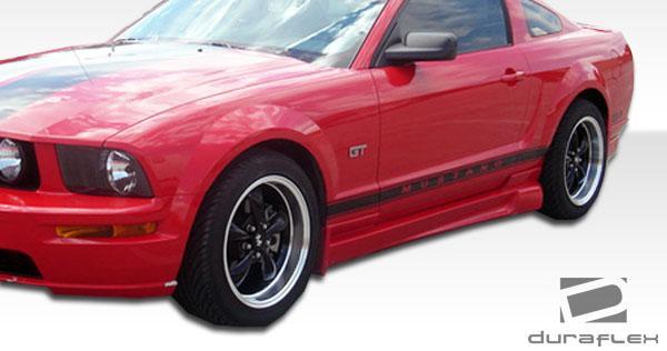 2005-2009 Ford Mustang Racer Side Skirts Rocker Panels, Fiberglass - view 2