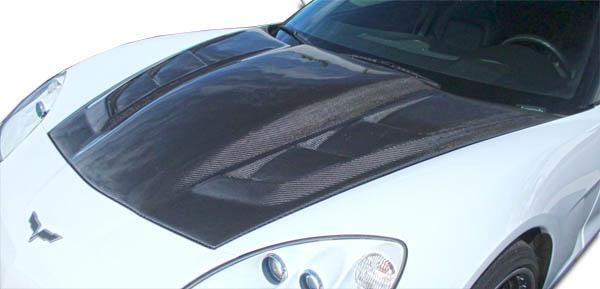 2005-2013 Chevrolet Corvette C6 DriTech H-Design Hood, Carbon Fiber - view 1