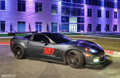 2005-2013 Chevrolet Corvette C6 GT500 Side Skirt Splitters, Carbon - view 2