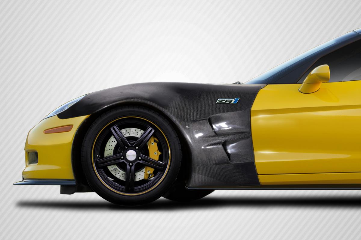 2005-2013 Chevrolet Corvette C6 ZR1 Look Front Fenders, Carbon Fiber - view 1