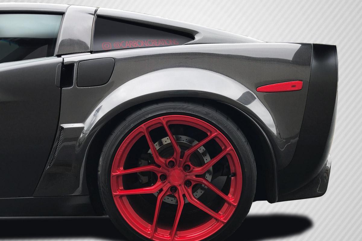 2005-2013 Chevrolet Corvette C6 ZR2 Rear Fenders, Carbon Fiber - view 3