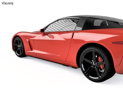 2005-2013 Corvette C6 Side Skirt Splitters, 2-Piece Modular