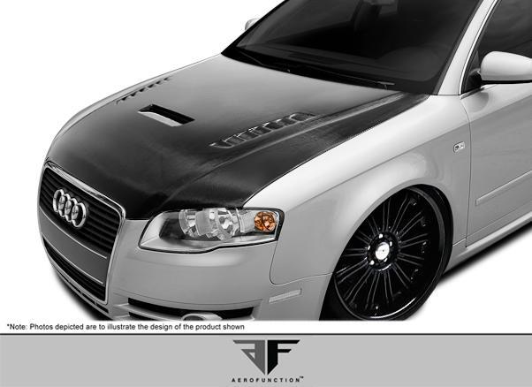 2006-2008 Audi A4 S4 B7 Carbon AF-1 Hood, Carbon Fiber - view 1