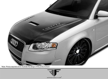 2006-2008 Audi A4 S4 B7 Carbon AF-1 Hood, Carbon Fiber - view 1