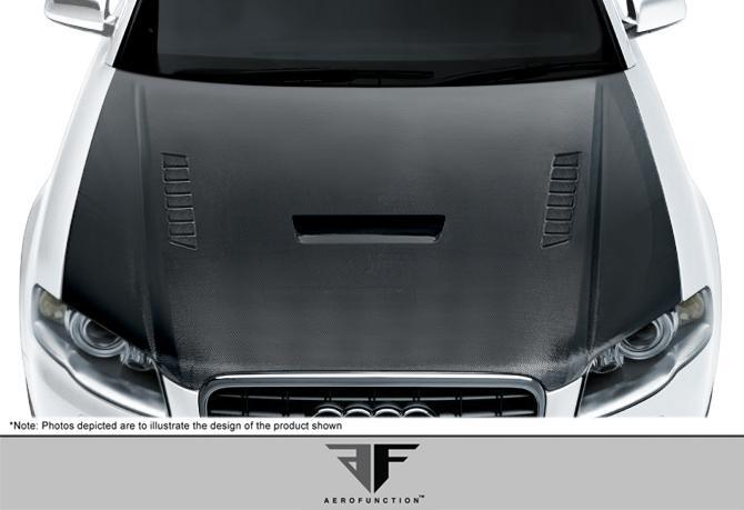 2006-2008 Audi A4 S4 B7 Carbon AF-1 Hood, Carbon Fiber - view 2