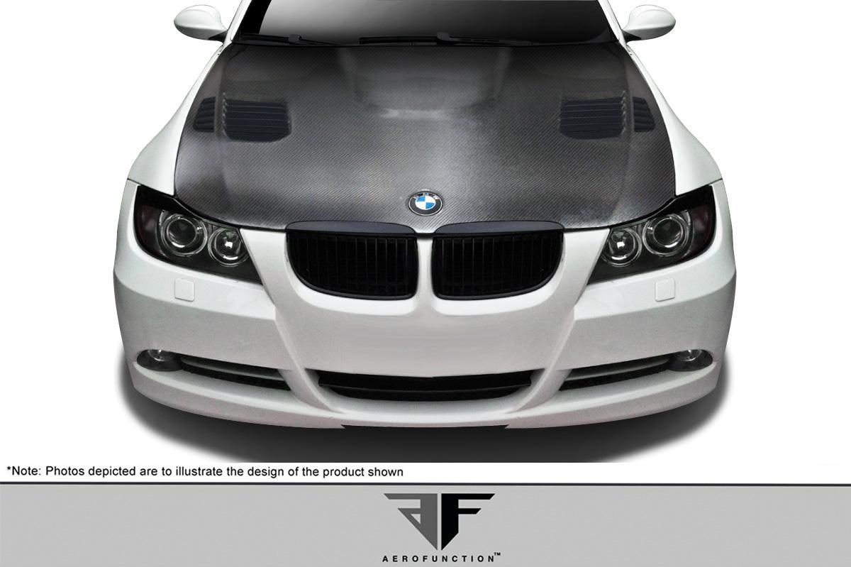 2006-2008 BMW 3 Series E90 4DR Carbon AF-1 Hood, Carbon Fiber - view 2
