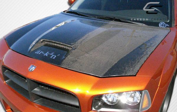 2006-2010 Dodge Charger SRT Look Hood, Carbon Fiber - view 5