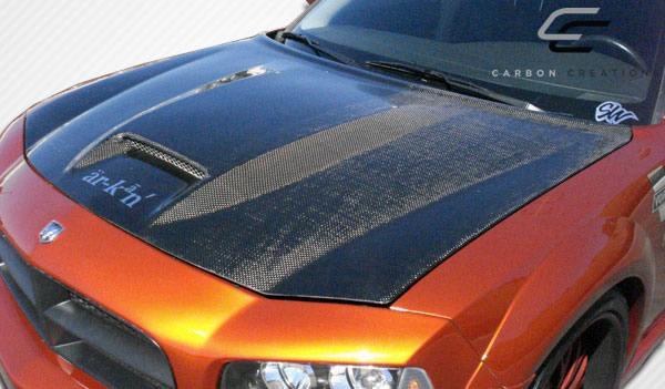 2006-2010 Dodge Charger SRT Look Hood, Carbon Fiber - view 6