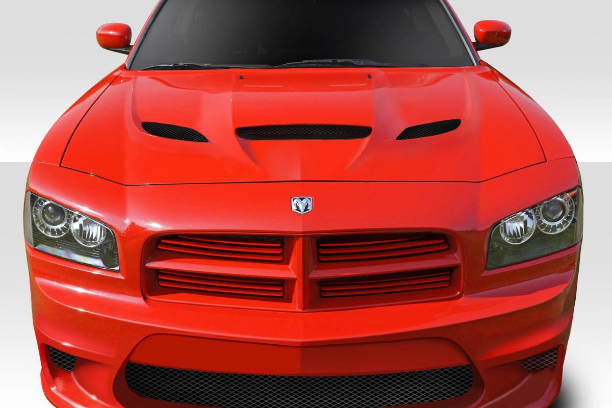 2006-2010 Dodge Charger Hellcat Look Hood, Fiberglass - view 1