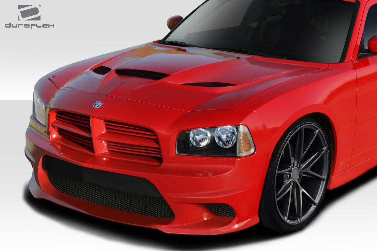 2006-2010 Dodge Charger Hellcat Look Hood, Fiberglass - view 2