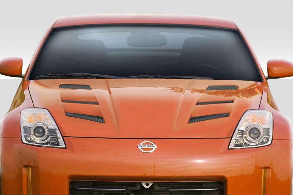 2007-2008 Nissan 350Z Z33 AM-S Hood, Fiberglass - view 1
