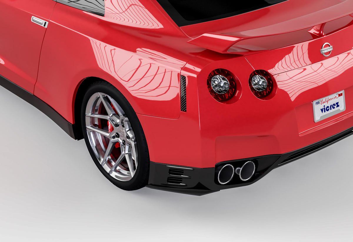 2007-2019 Nissan GT-R R35 LV Rear Bumper Side Splitters - view 3