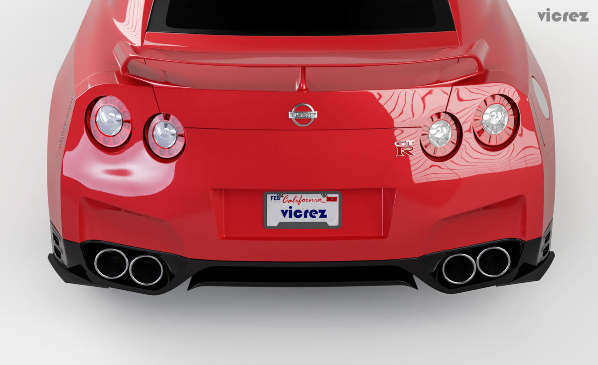 2007-2019 Nissan GT-R R35 LV Rear Bumper Side Splitters - view 4