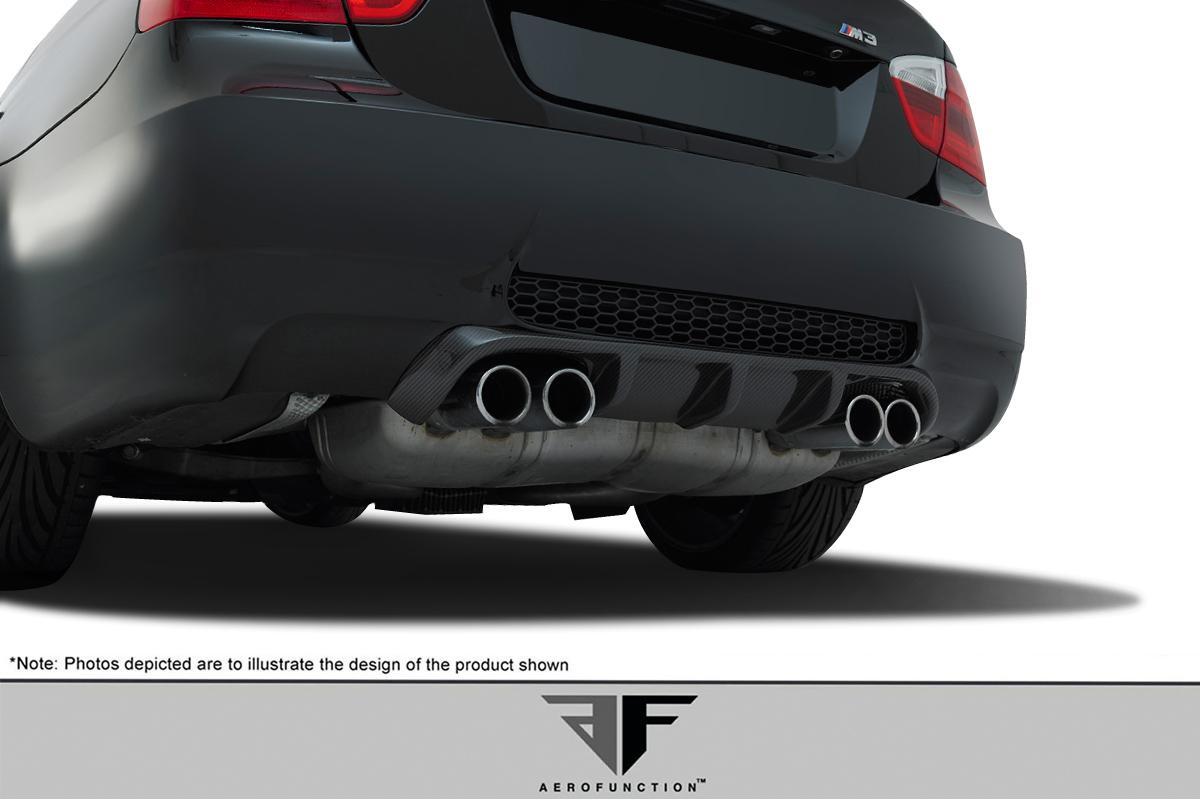2008-2013 BMW M3 E90 4DR Carbon AF-1 Rear Diffuser, Carbon Fiber - view 2