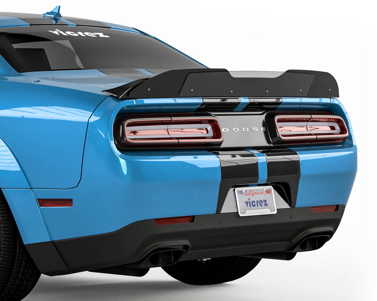 2008-2014 Dodge Challenger V3R Wicker Bill Add-On, Gloss Black - view 2