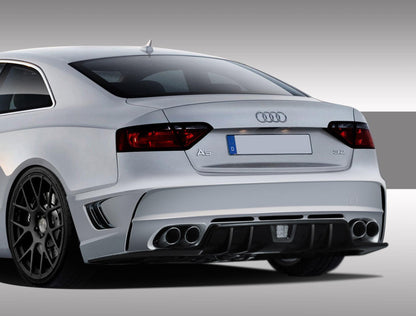 2008-2016 Audi A5 S5 B8 Eros Version 1 Rear Bumper Cover, Fiberglass - view 1