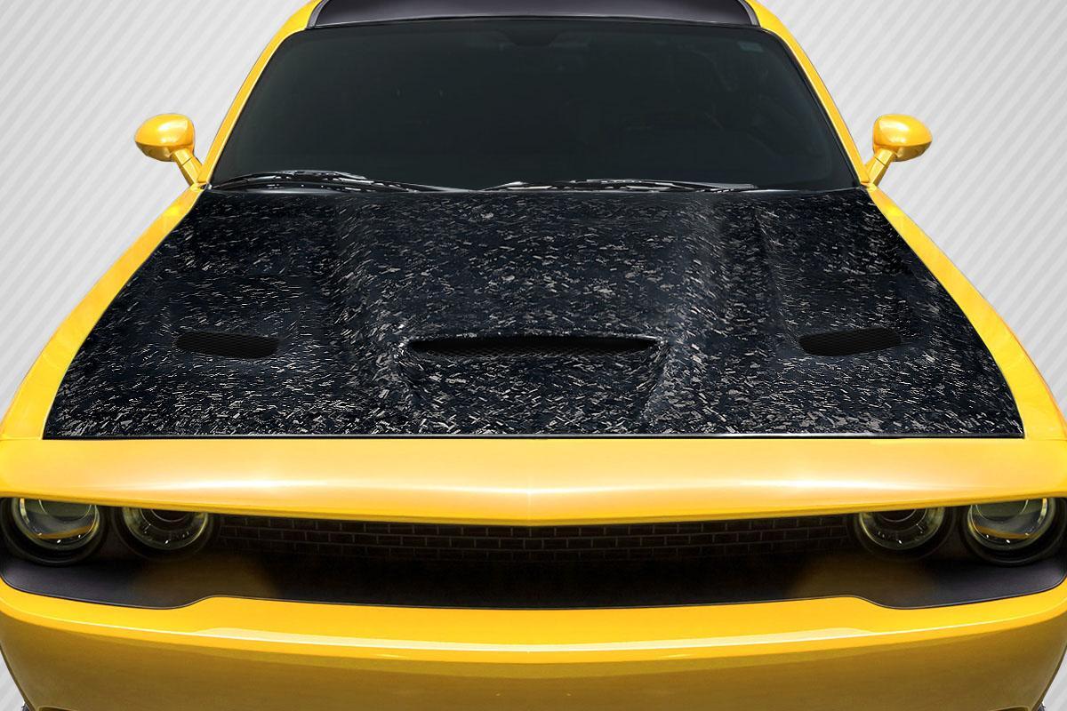 2008-2023 Dodge Challenger AeroForge Dritech Hellcat Look Hood - view 1