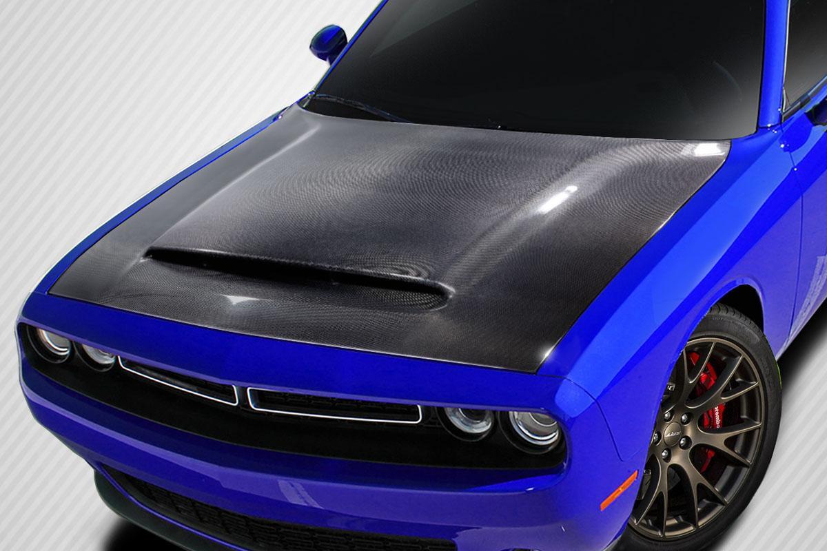 2008-2023 Dodge Challenger Demon Look Hood, Carbon Fiber - view 3