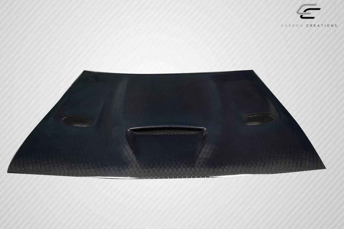 2008-2023 Dodge Challenger Geo6ix Dritech Hellcat Look Hood, Carbon - view 2